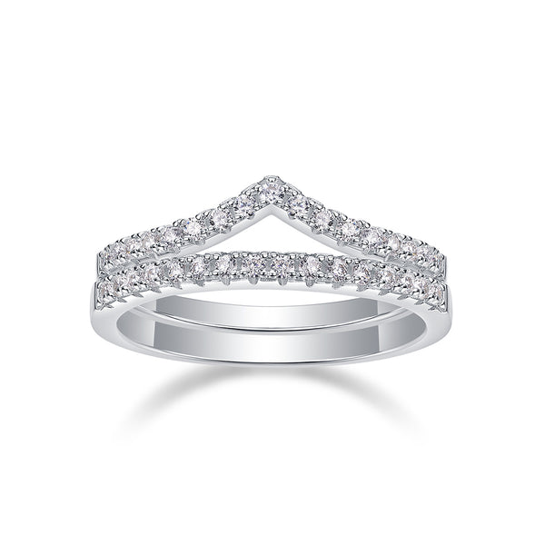 VAVO Crown Moissanite Silver Ring