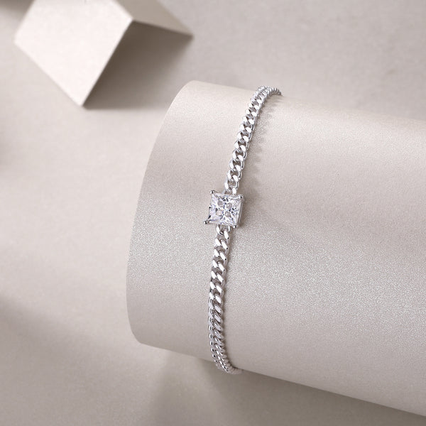 VAVO Resolute Moissanite Silver Bracelet