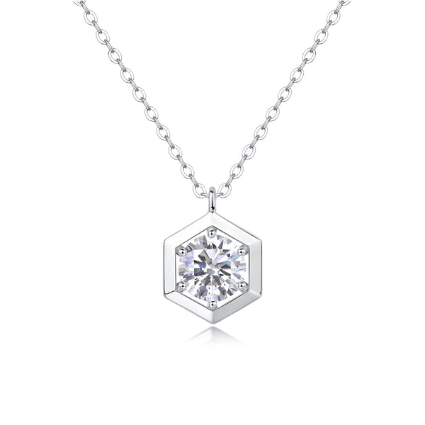 VAVO Geometric Moissanite Pendant