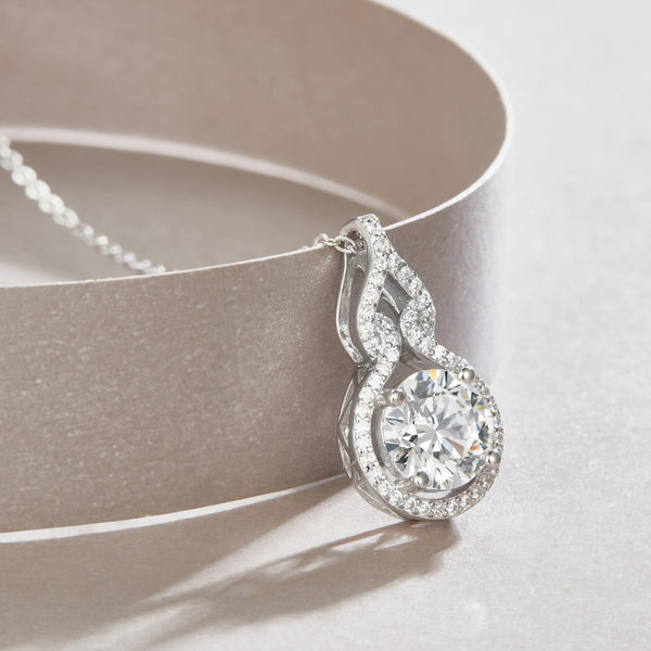 VAVO Curve Moissanite Pendant