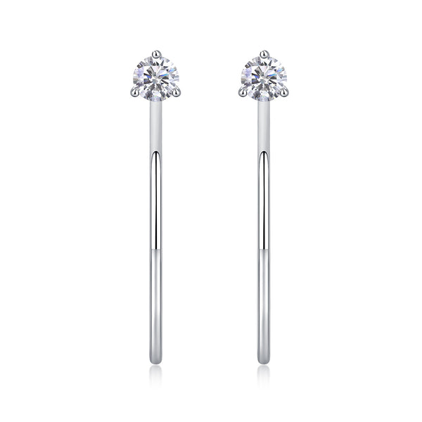VAVO Graceful Afternoon Moissanite Silver Stud Earrings