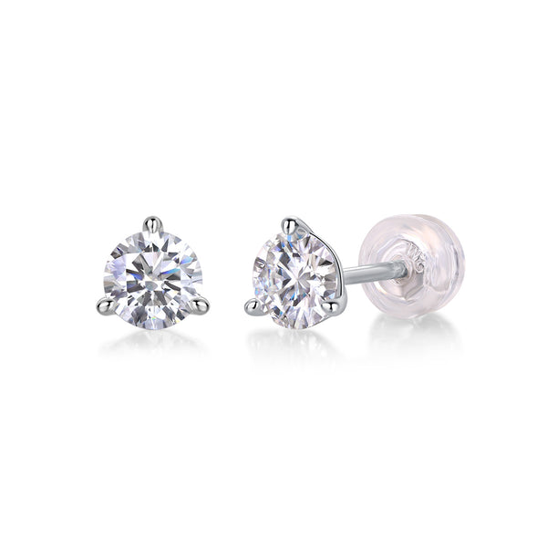 VAVO Freeze Frame Moissanite Silver Stud Earrings