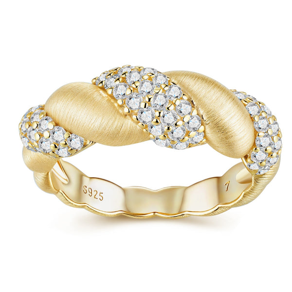 VAVO Golden Weave Ring
