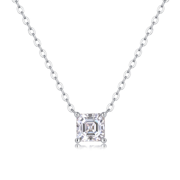 VAVO Eternal Square Moissanite Pendant Necklace